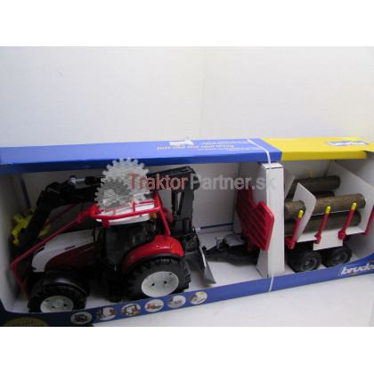 Hračka - Lesný traktor STEYR CVT + príves [BRUDER] - 03093