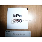 Nálepka - tlak pneu KPa 250