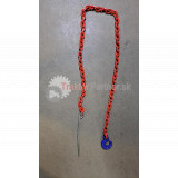 Úväzok - hák G červený; 2,0 m reťaz červená hranatá