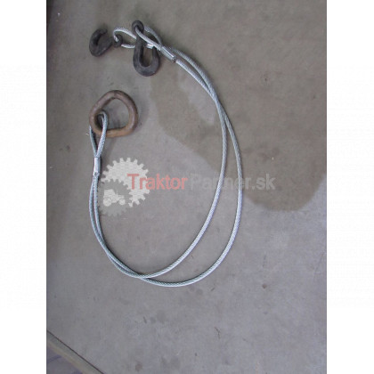 Oceľové viazacie lano 3 m z 16 lana + 2 haky 2,5t - OVLO-2H16MM3M