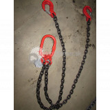 Úväzok - 2hák G červený 2 oko; 1,5m reťaz červená hranatá