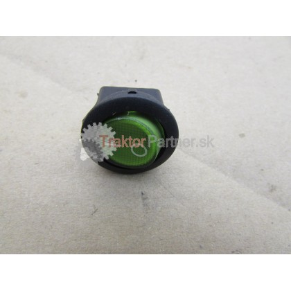 Prepínač kolískový 12V/20A 20mm okrúhly so zeleným podsvietením - 201251