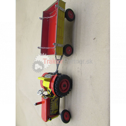 Hračka - Traktor ZETOR s valníkom 1:25 [KOVAP, červený, kovové disky] - 0395.051