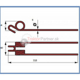 Prst [POTTINGER200,  318mmx60mmx44mmx6 mm ]