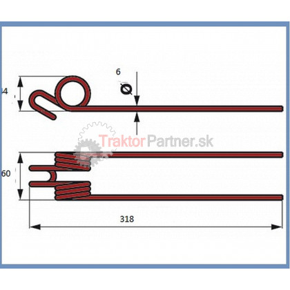 Prst [POTTINGER200,  318mmx60mmx44mmx6 mm ] - 00401301