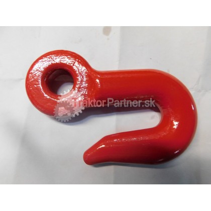 Hák - C KOVANÝ na koniec LANA (s okom - hrubý)   (k) [dlžka 14 cm oko 19 mm] - #7051